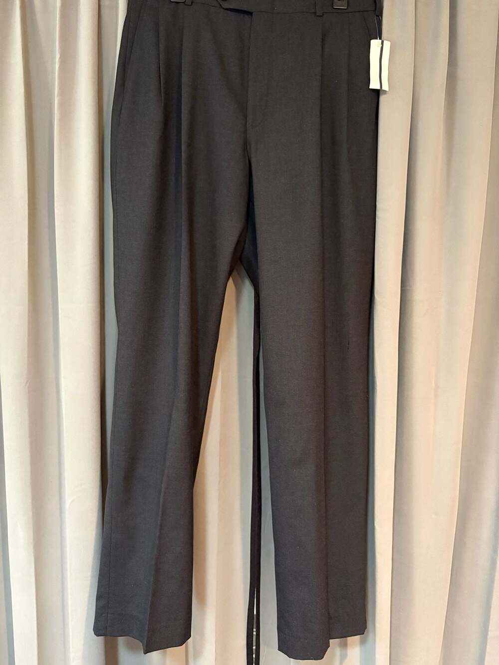 Lands' End Deep Charcoal Pleated Dress Pants Size 34x34 NWT